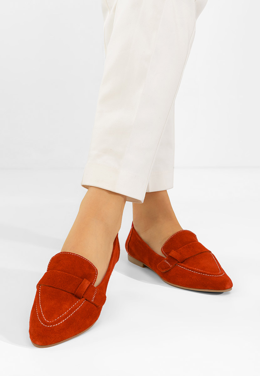 Catrinelia piros bőr mokaszin női