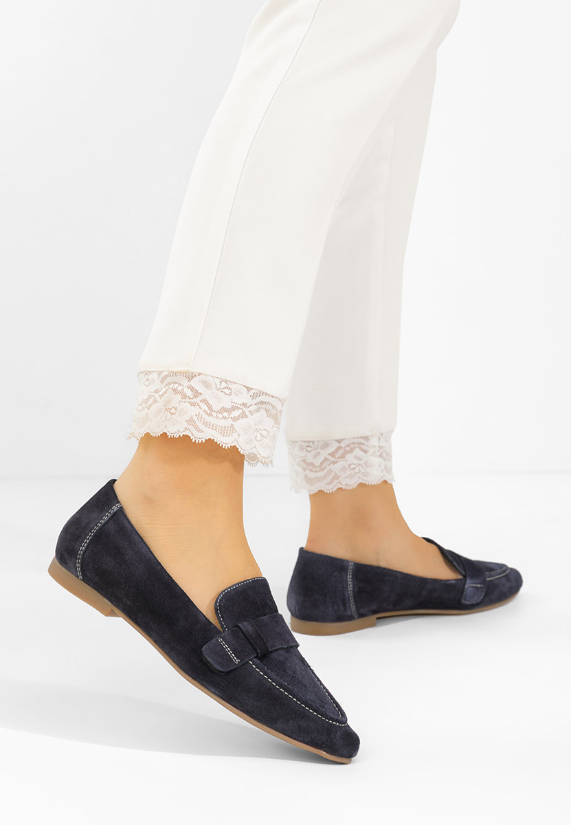 Catrinelia tengerészkék bőr mokaszin női