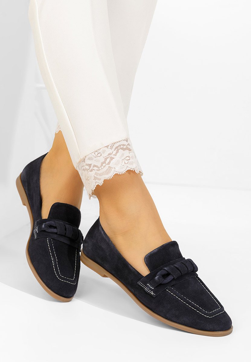 Meltana v2 tengerészkék bőr mokaszin női