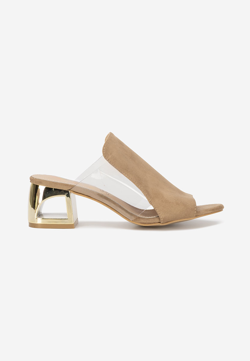 Floriana khaki magassarkú papucs