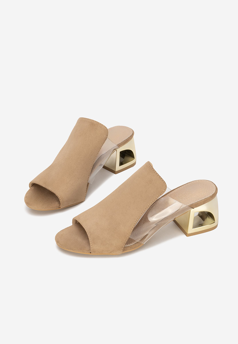 Floriana khaki magassarkú papucs