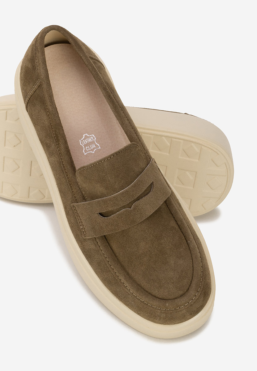 Herminia zöld telitalpú platform mokaszin