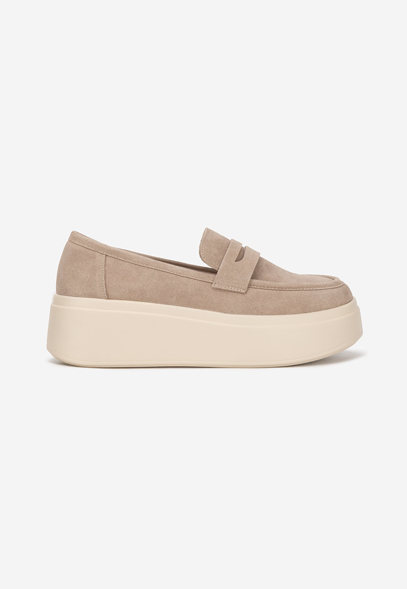Herminia khaki telitalpú platform mokaszin