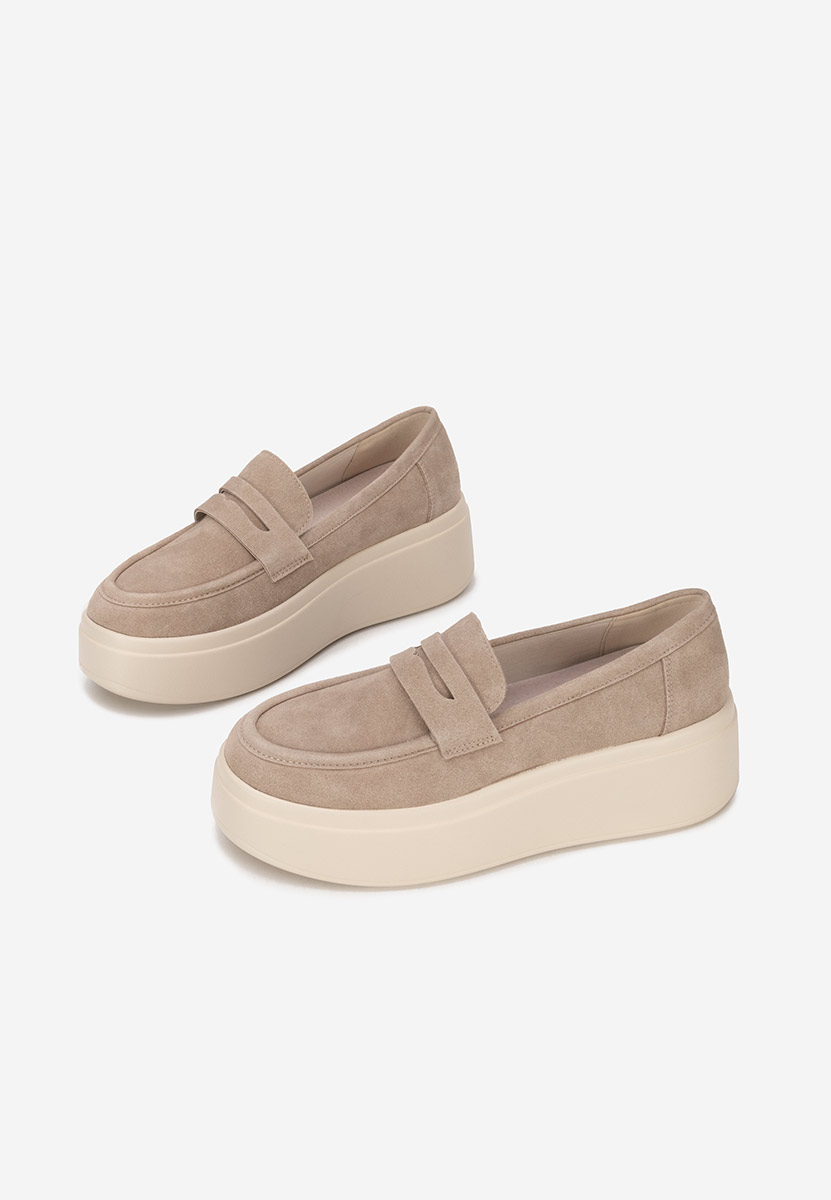 Herminia khaki telitalpú platform mokaszin