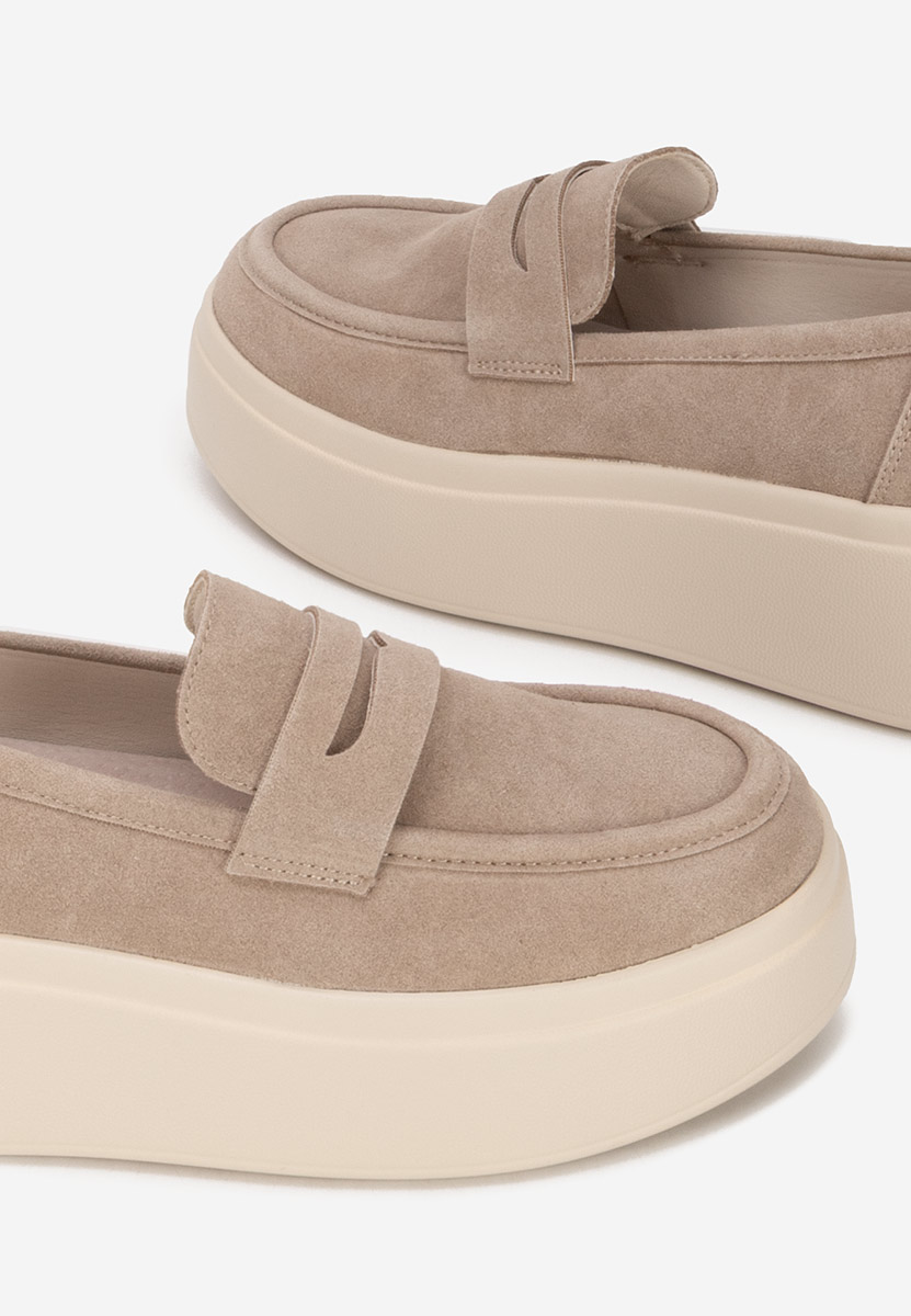 Herminia khaki telitalpú platform mokaszin