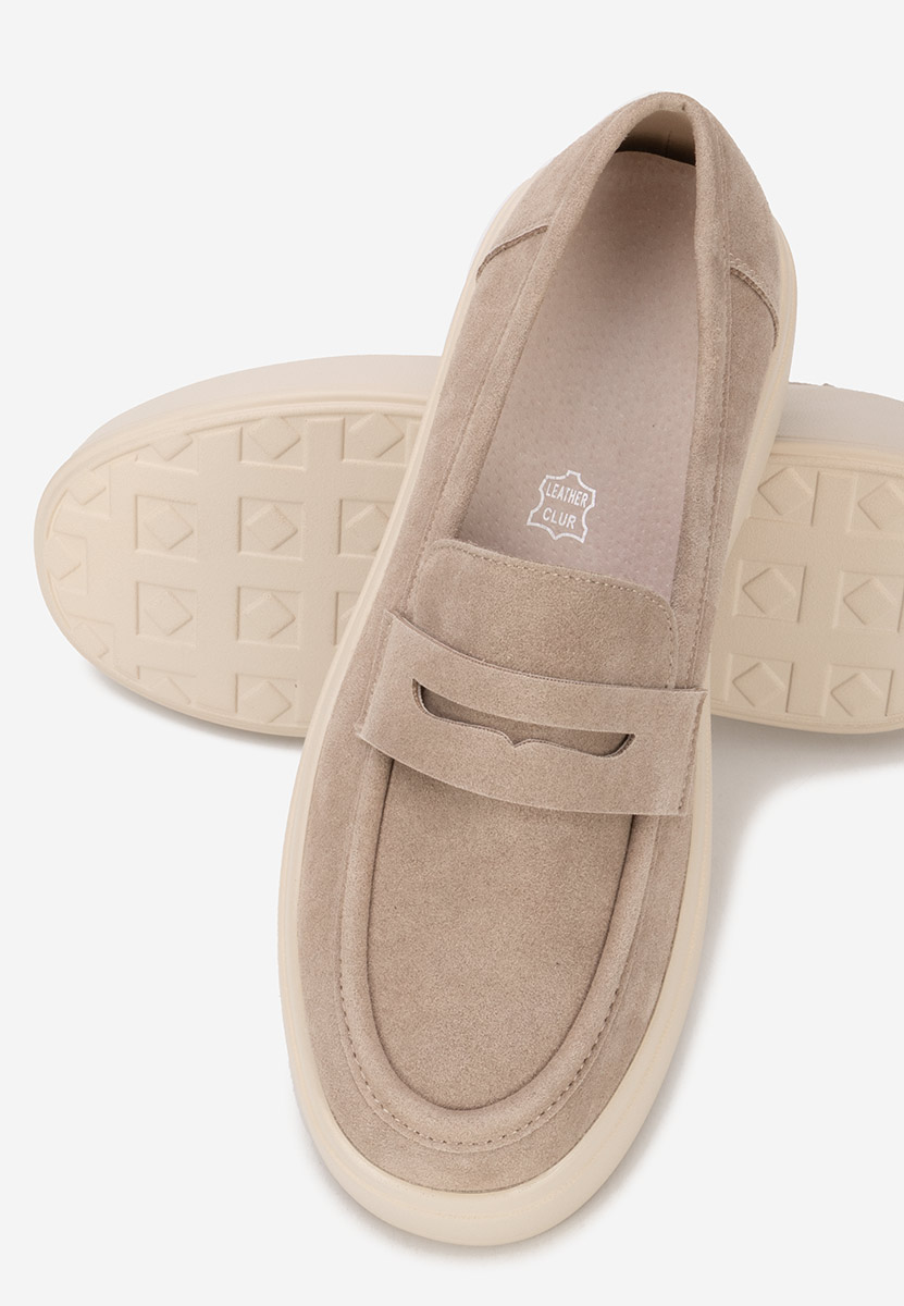 Herminia khaki telitalpú platform mokaszin