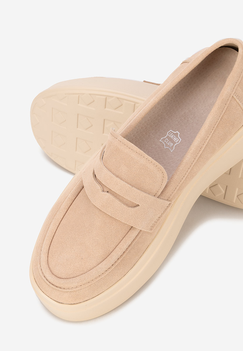 Herminia bézs telitalpú platform mokaszin