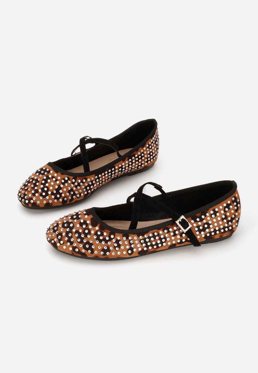 Karemy leopárdmintás pántos balerina cipő