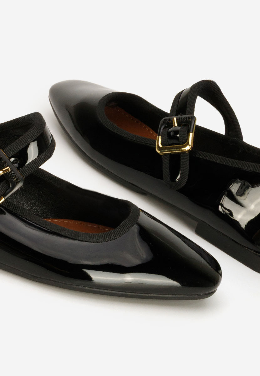 Saleia fekete pántos balerina cipő