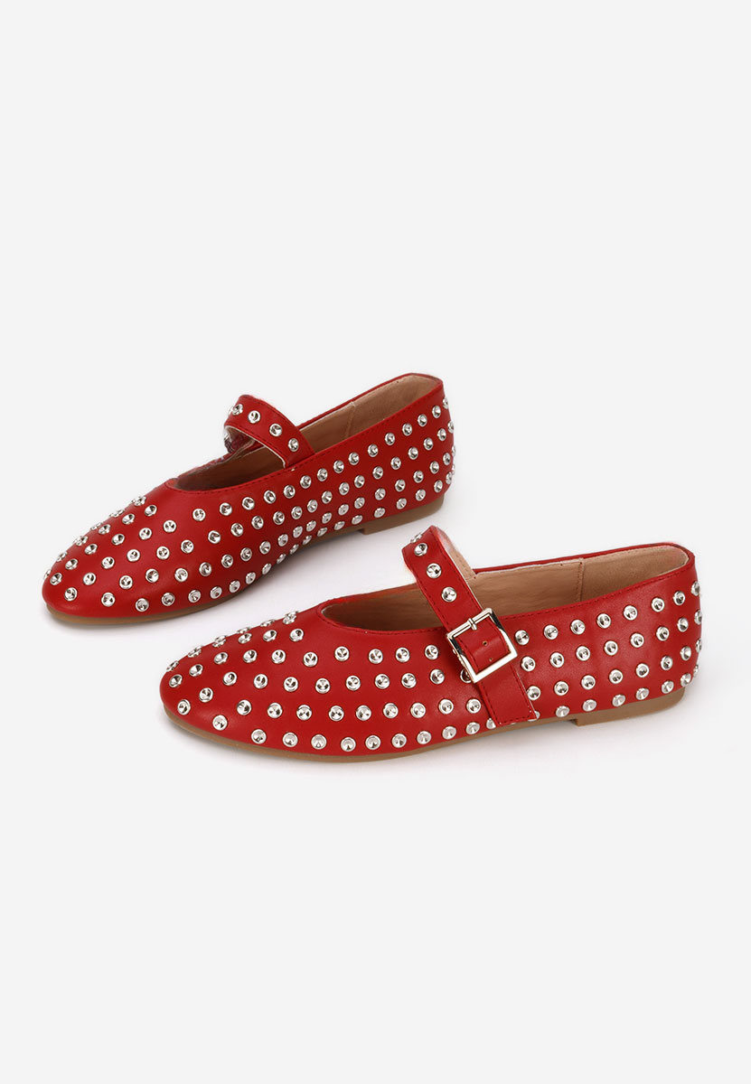 Karem borvörös pántos balerina cipő