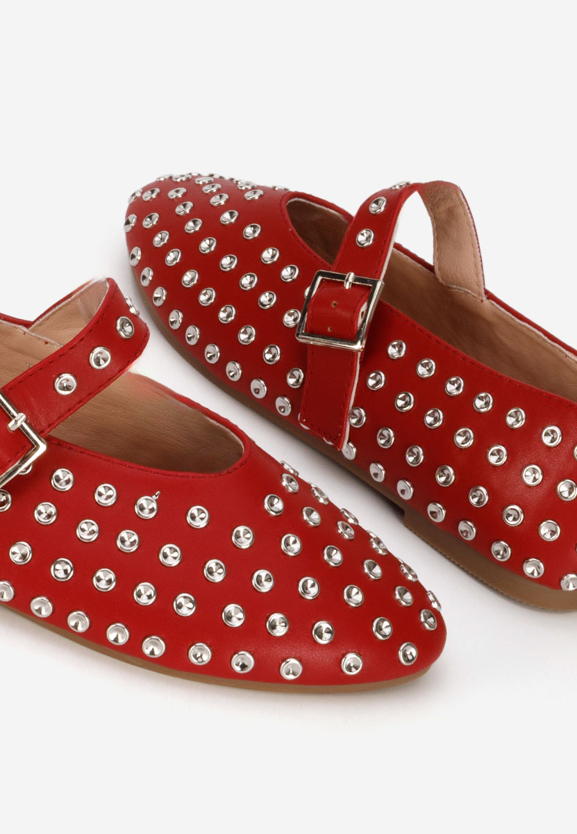 Karem borvörös pántos balerina cipő