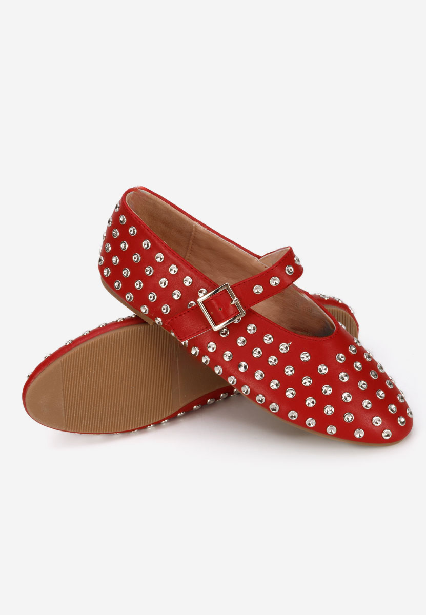 Karem borvörös pántos balerina cipő