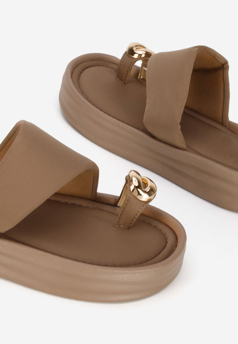 Alezzia khaki telitalpú platform papucs