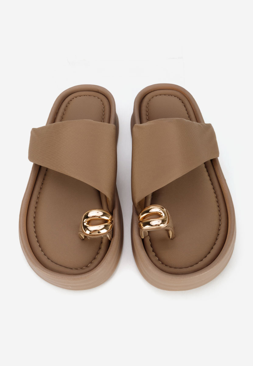 Alezzia khaki telitalpú platform papucs