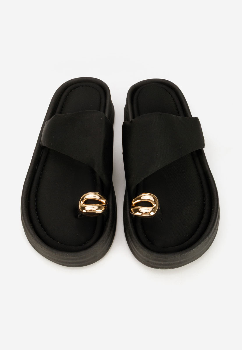 Alezzia fekete telitalpú platform papucs