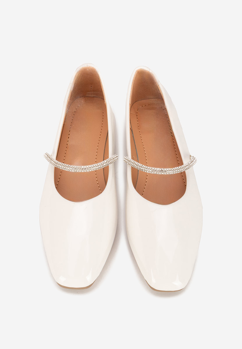 Elissea fehér pántos balerina cipő