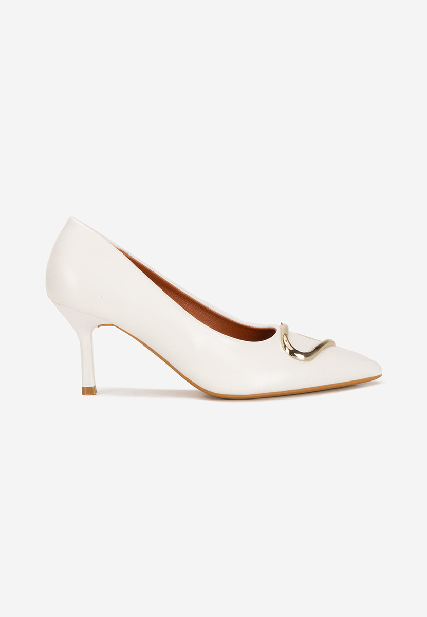 Cecinia fehér tűsarkú cipő 