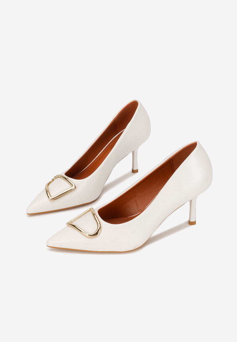 Cecinia fehér tűsarkú cipő 