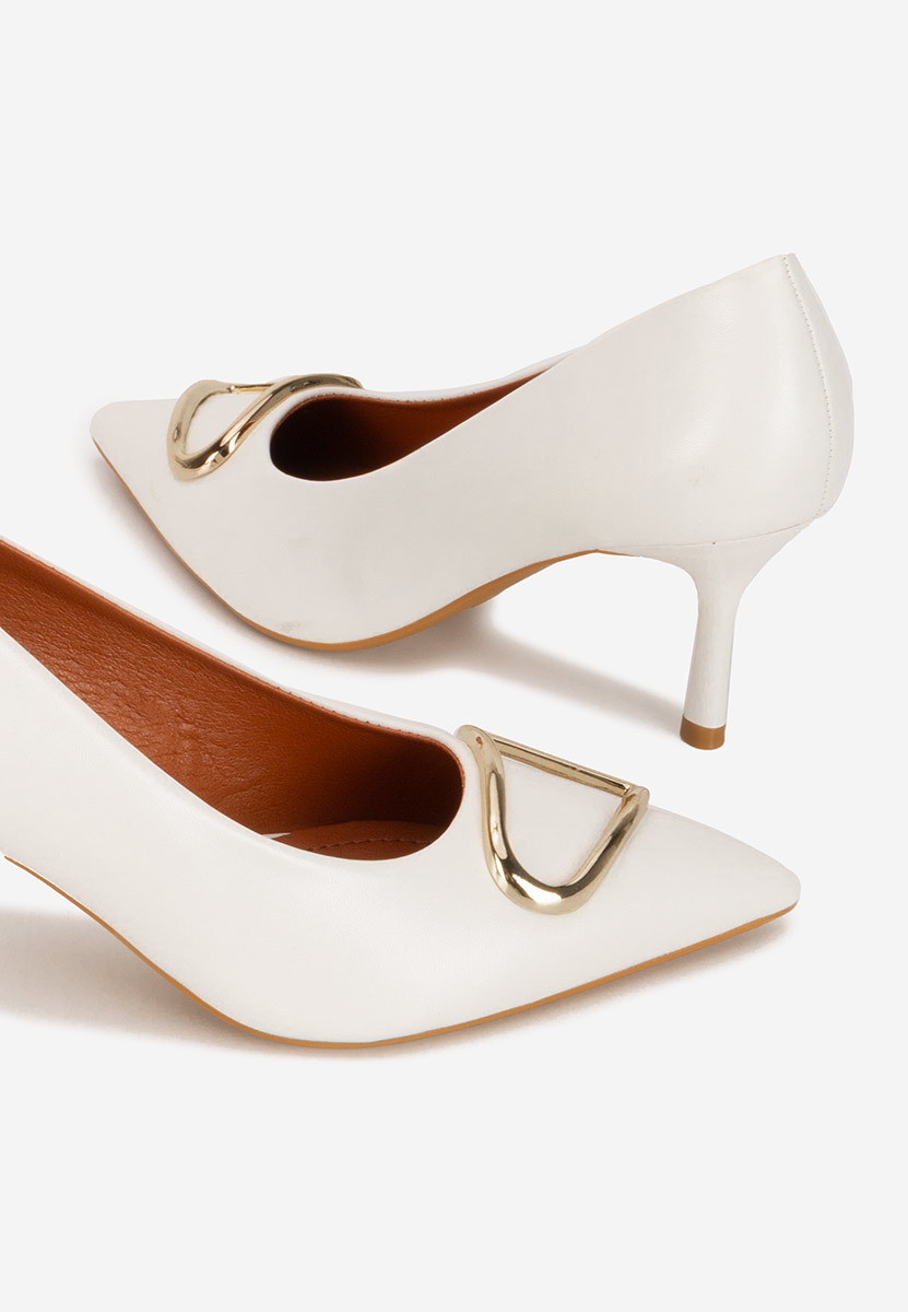 Cecinia fehér tűsarkú cipő 