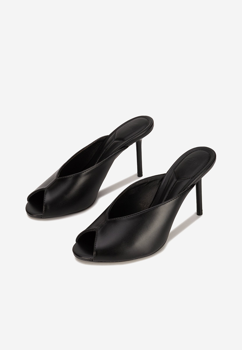 Sidina fekete magassarkú papucs