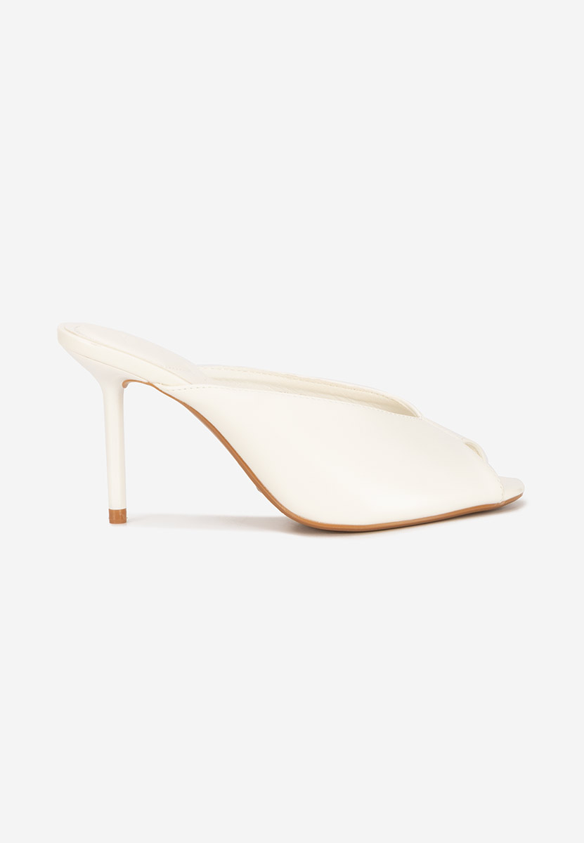 Sidina fehér magassarkú papucs