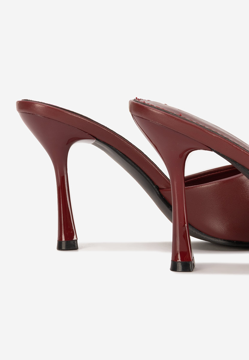 Eliseia v2 borvörös magassarkú papucs