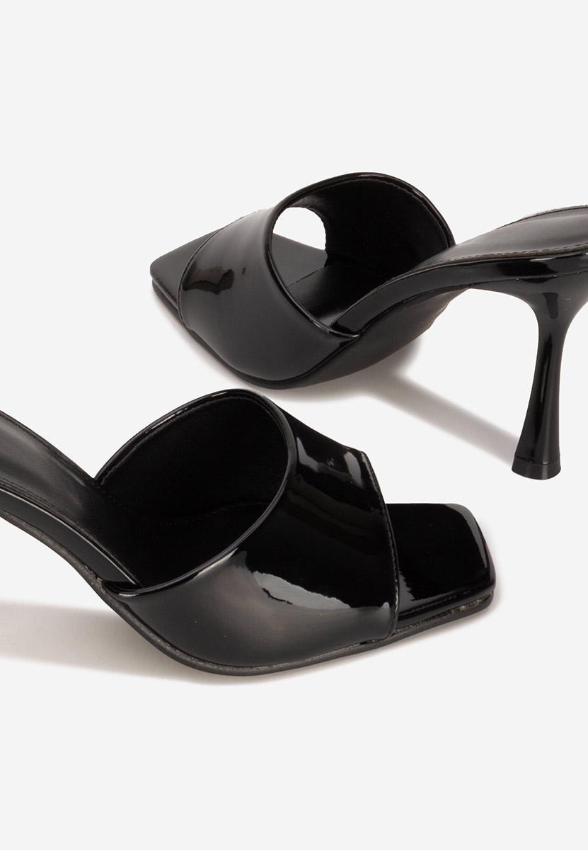 Eliseia fekete magassarkú papucs