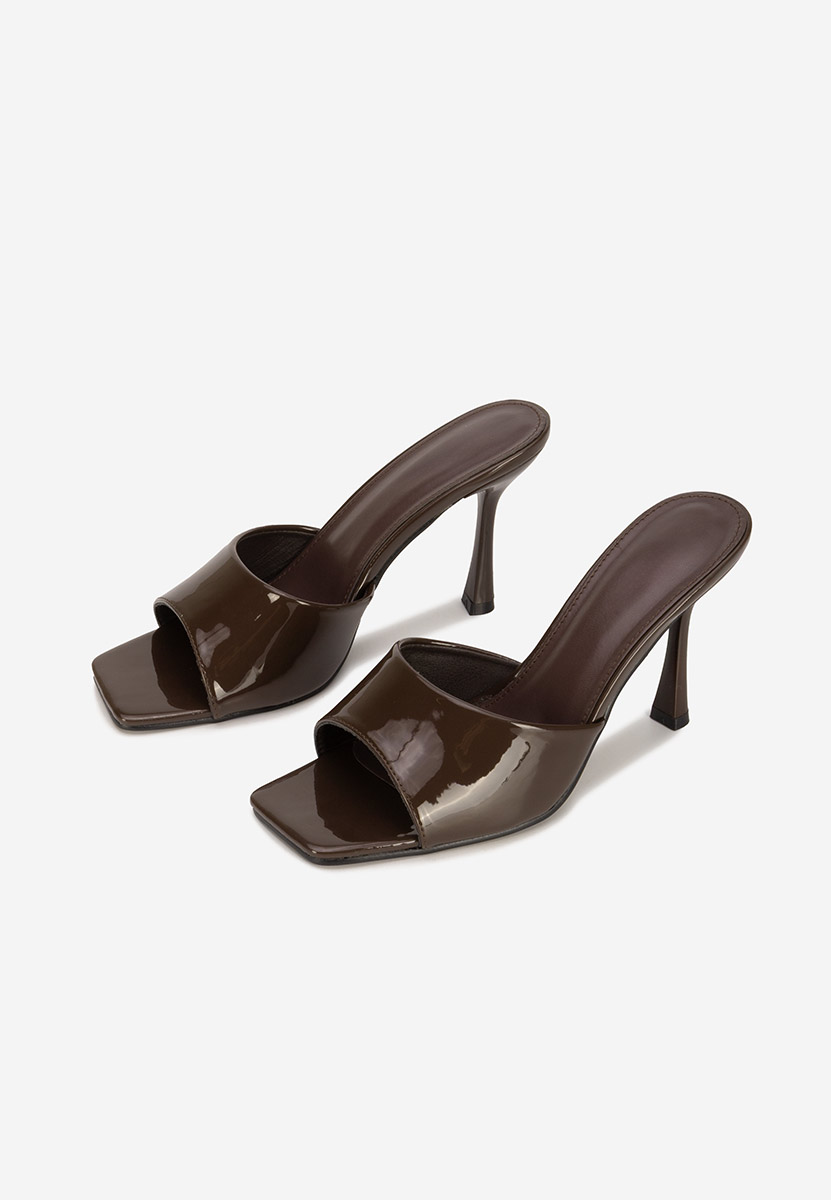 Eliseia barna magassarkú papucs