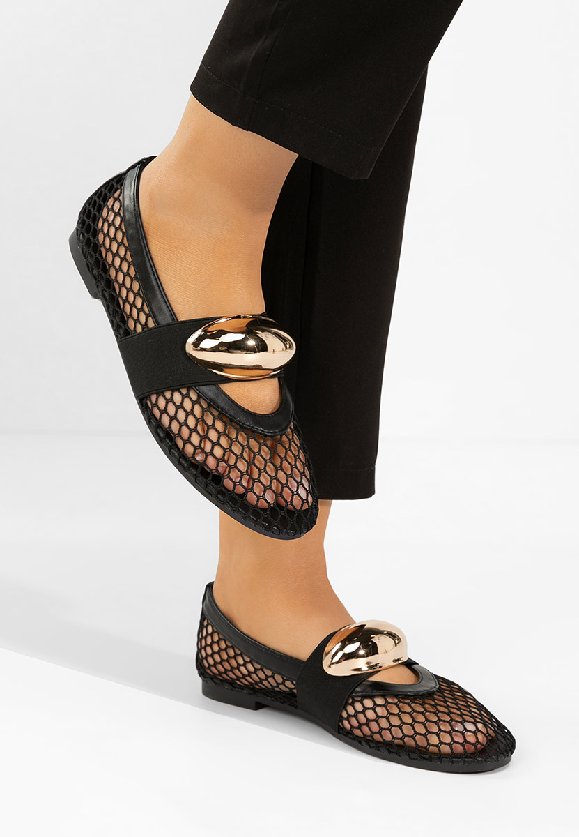 Fabiama fekete balerina cipő