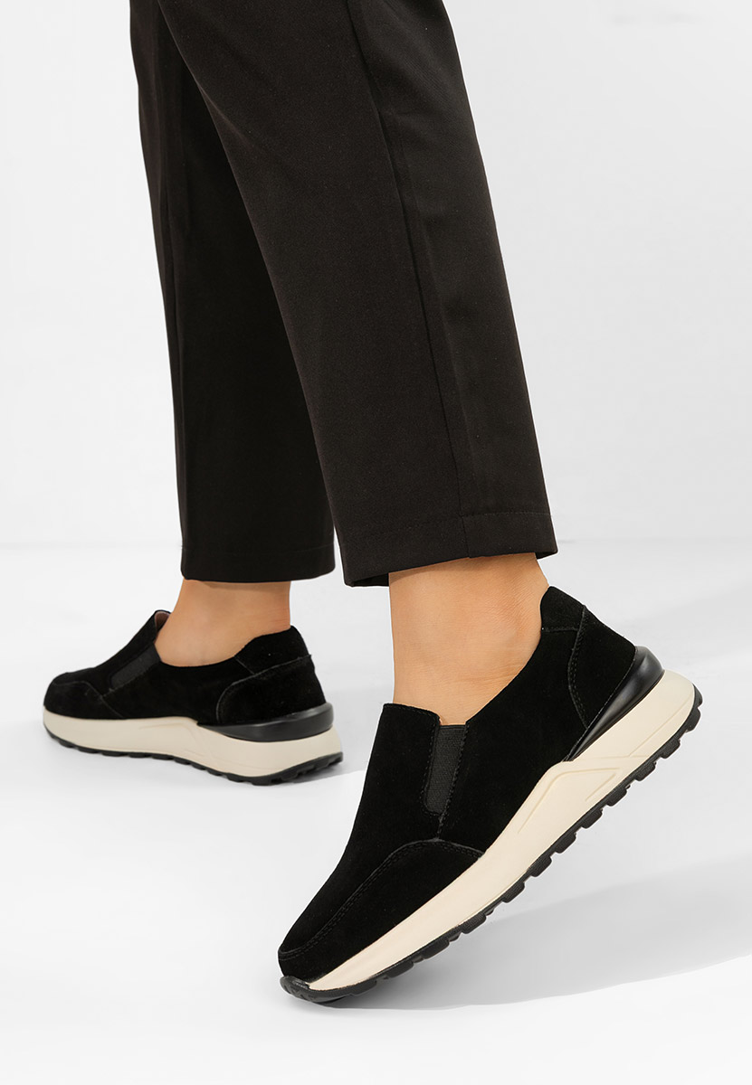 Olinia fekete női bőr sneaker