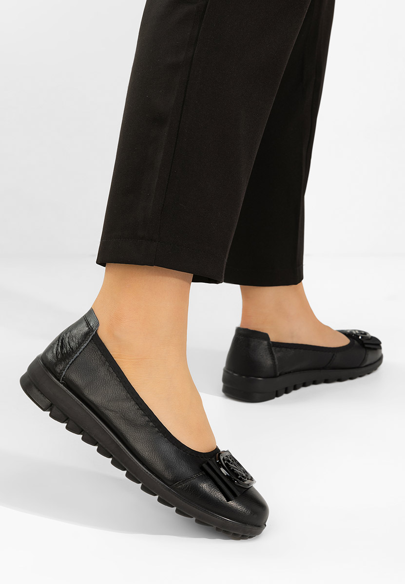 Demarisa fekete bőr balerina