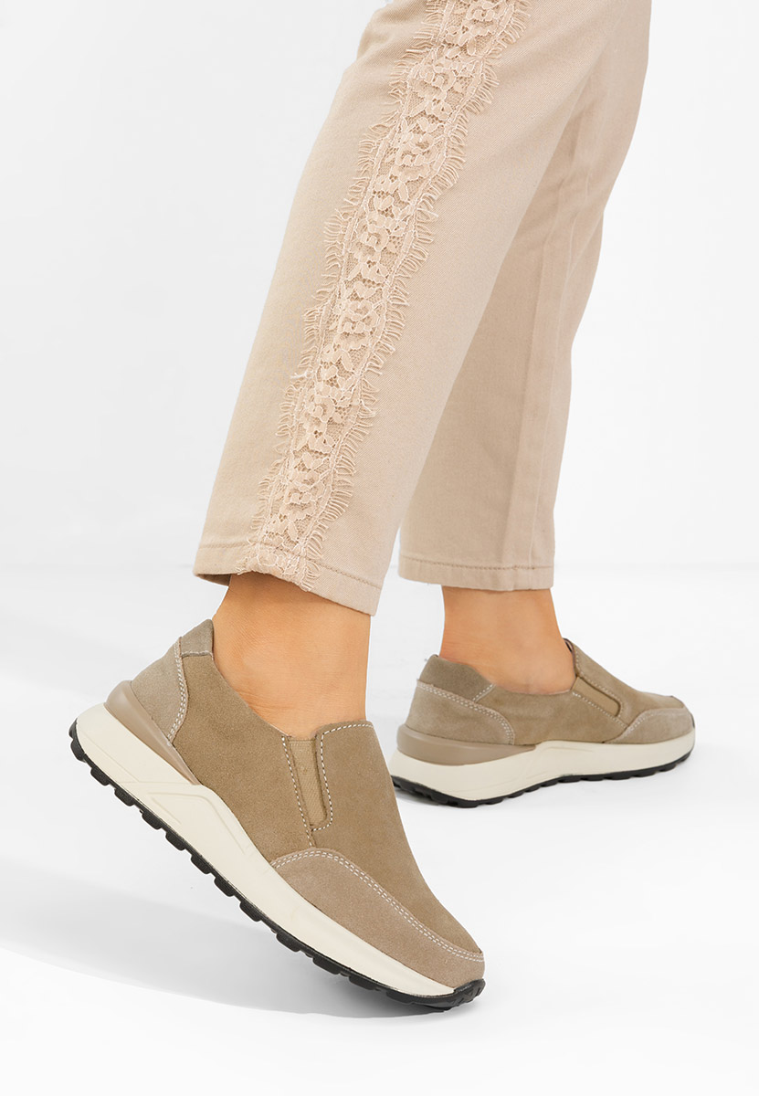 Olinia bézs női bőr sneaker