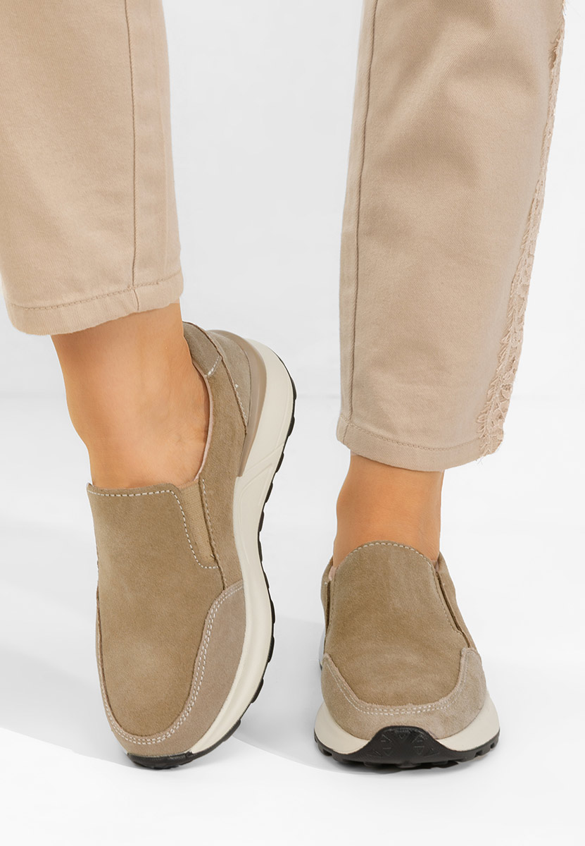 Olinia bézs női bőr sneaker