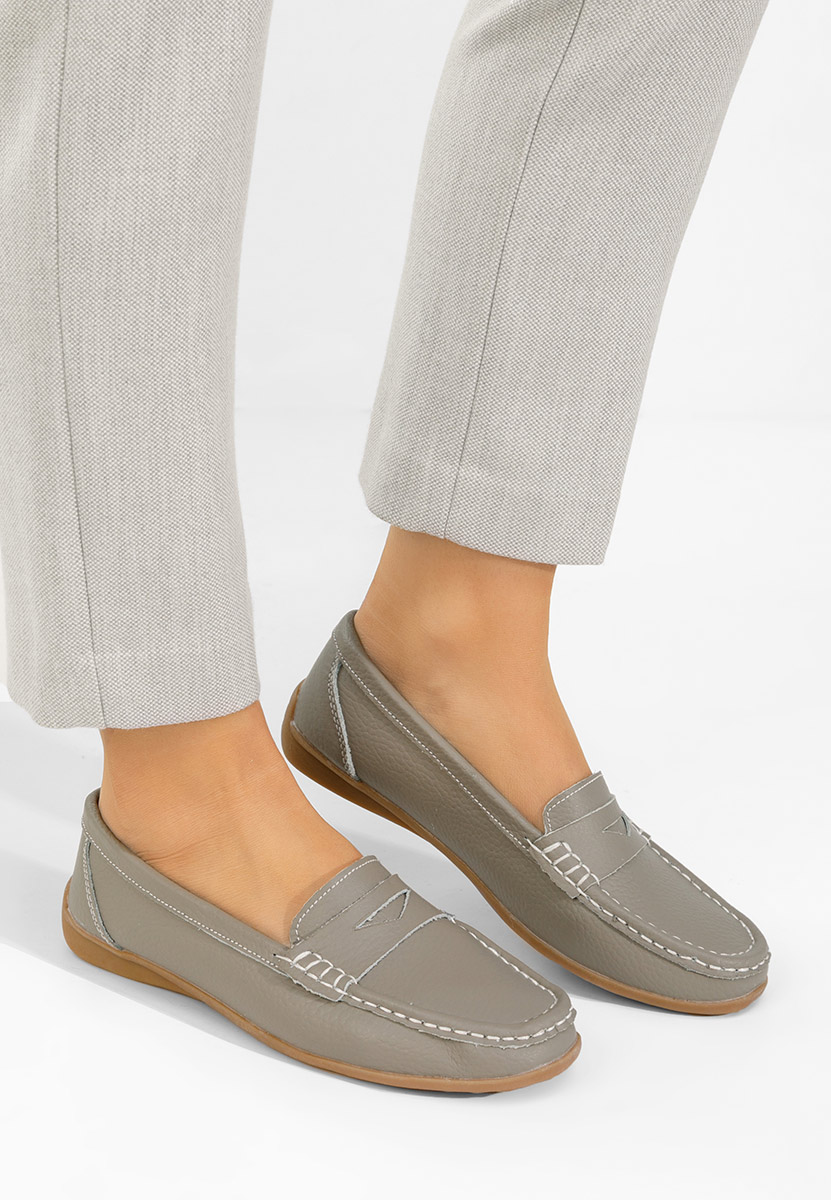Cheria szürke bőr mokaszin női
