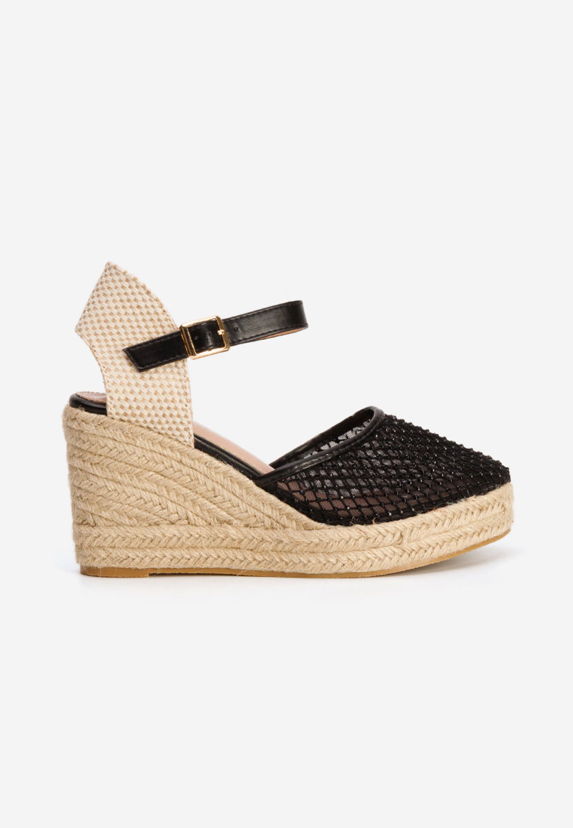 Racelia fekete espadrilles szandál