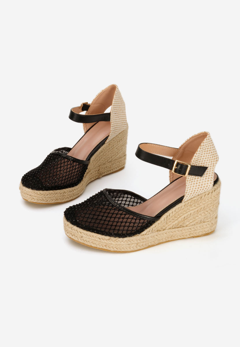 Racelia fekete espadrilles szandál