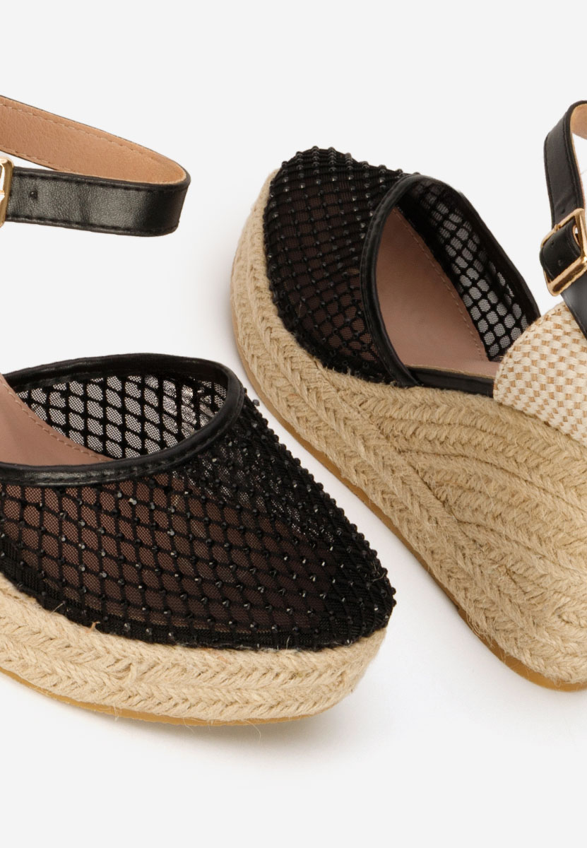 Racelia fekete espadrilles szandál