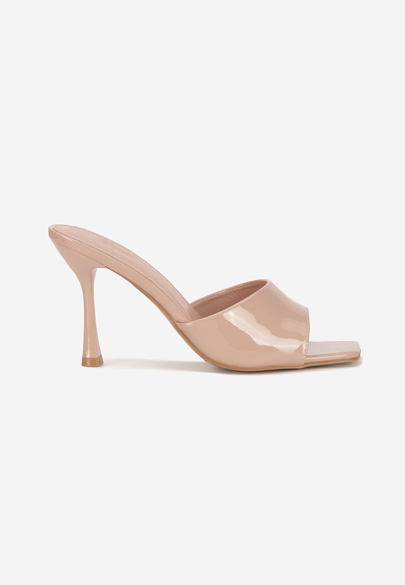 Eliseia bézs magassarkú papucs