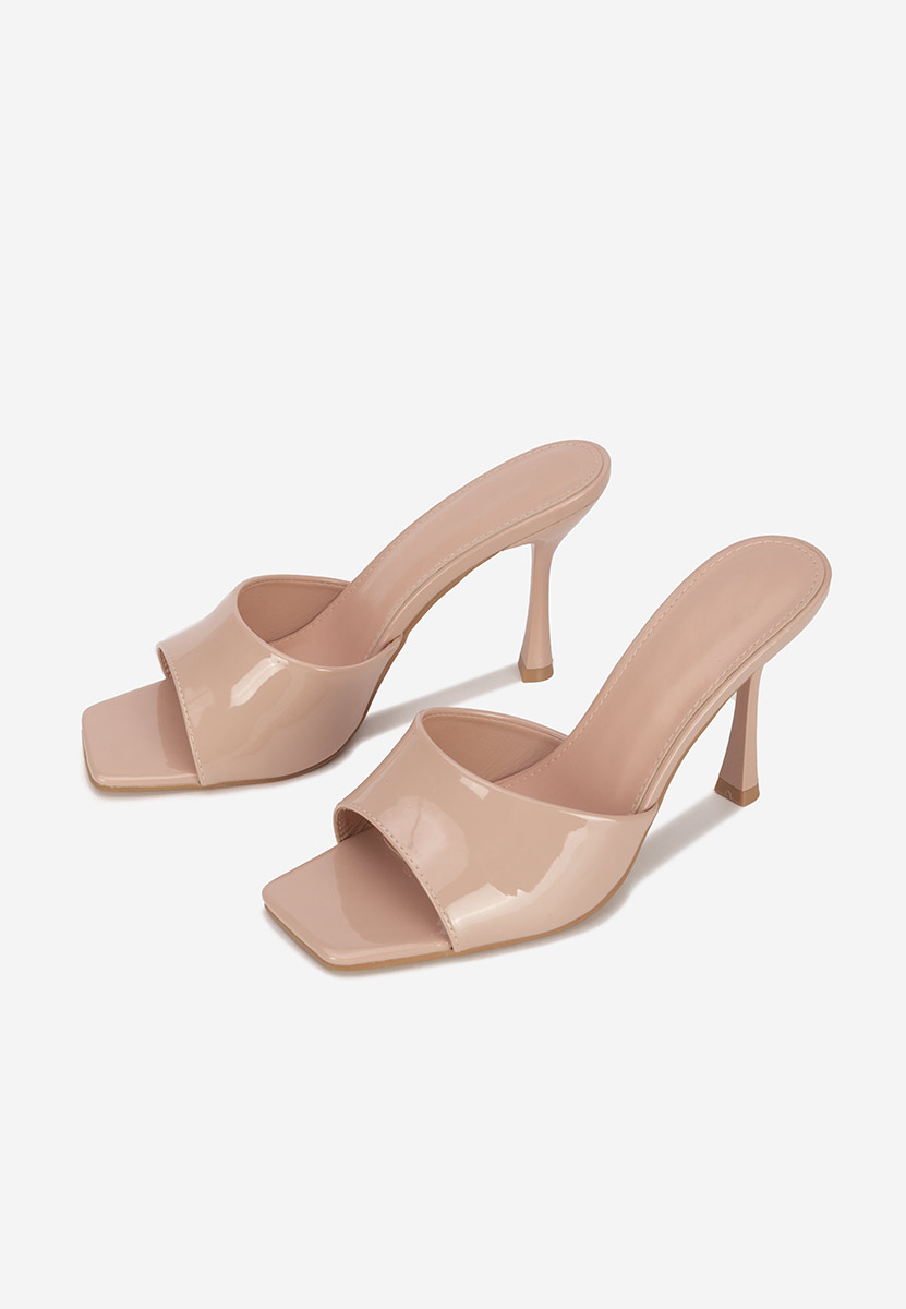 Eliseia bézs magassarkú papucs