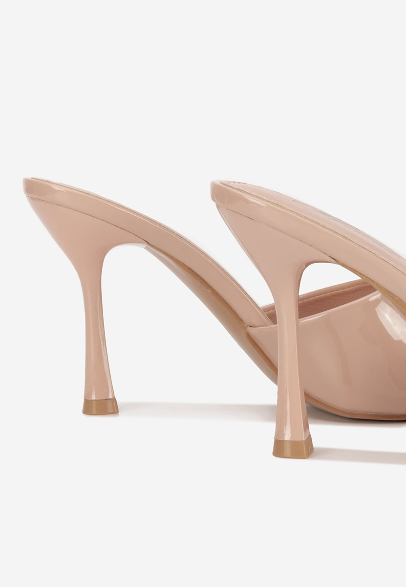 Eliseia bézs magassarkú papucs