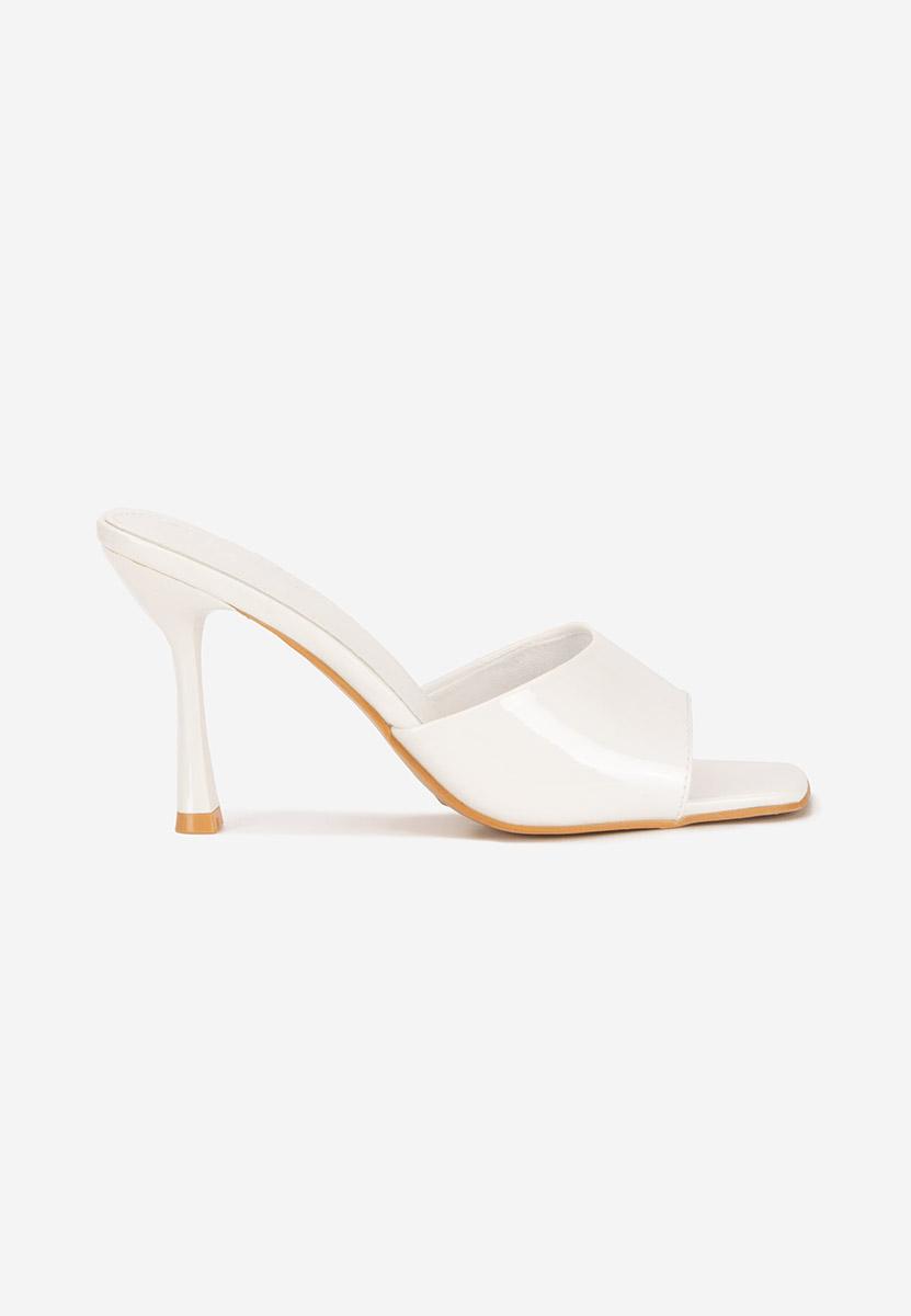 Eliseia fehér magassarkú papucs