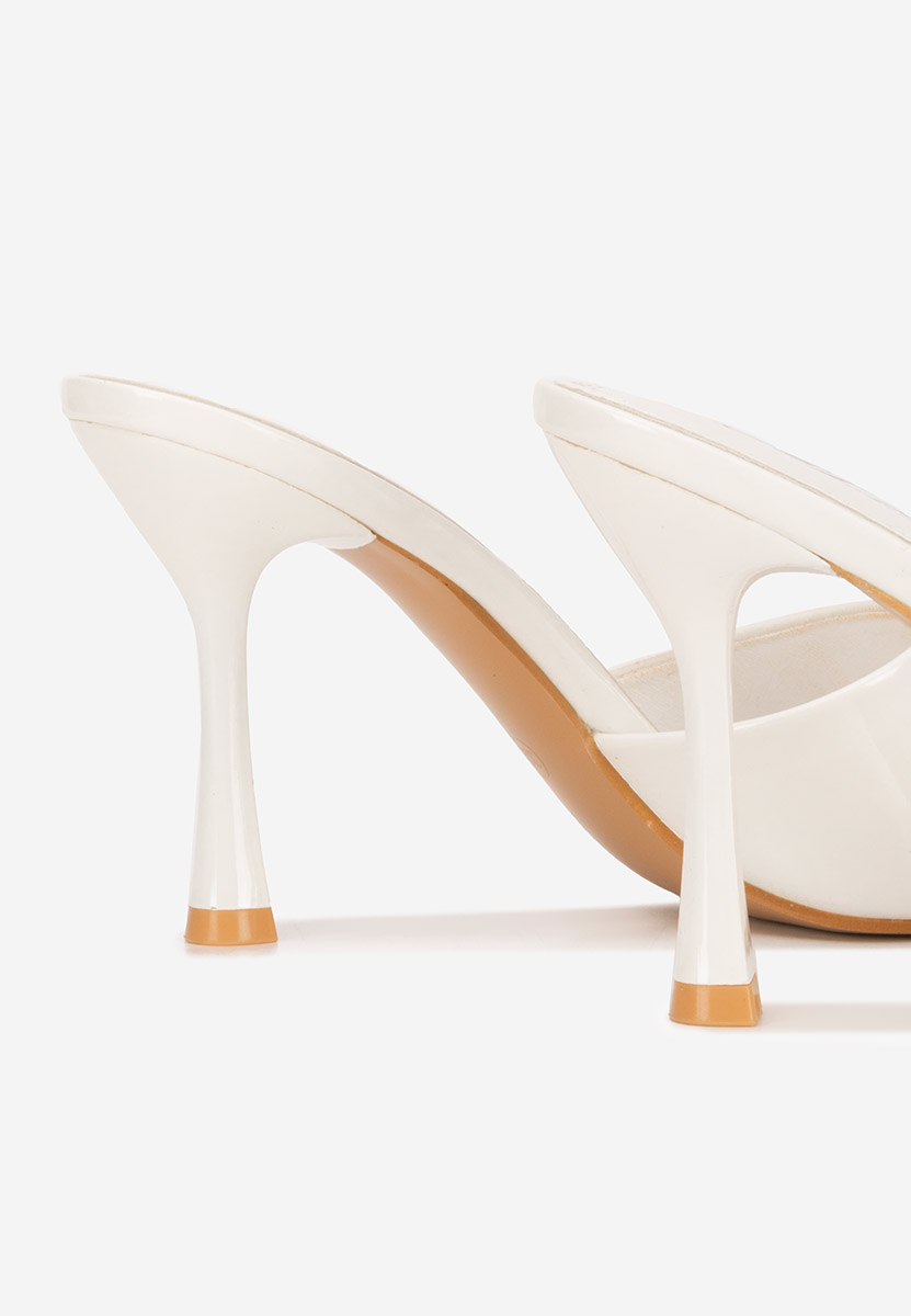 Eliseia fehér magassarkú papucs