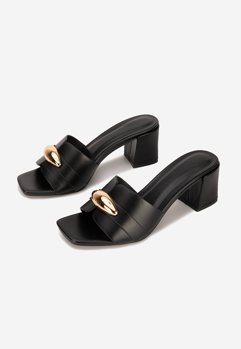 Siminea fekete magassarkú papucs