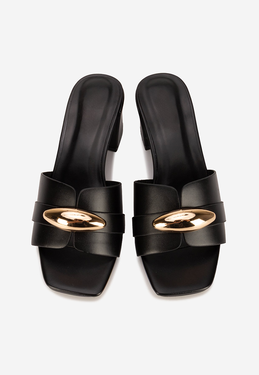 Siminea fekete magassarkú papucs