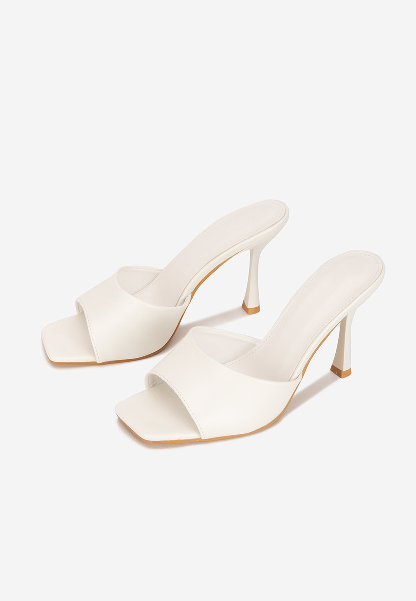 Eliseia v2 fehér magassarkú papucs