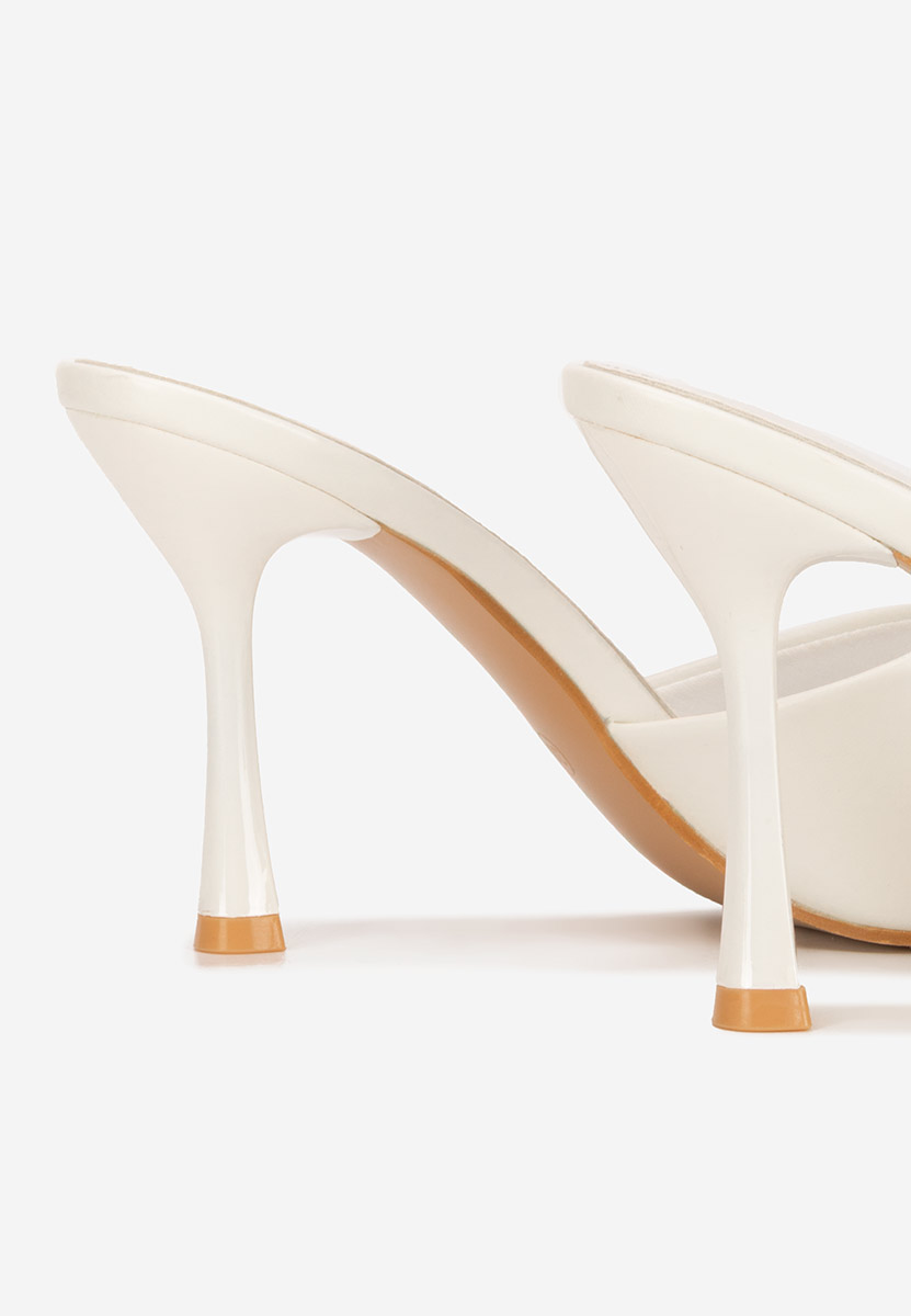 Eliseia v2 fehér magassarkú papucs