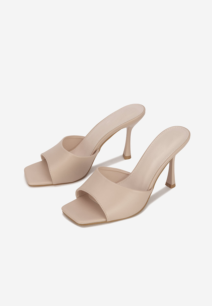 Eliseia v2 bézs magassarkú papucs