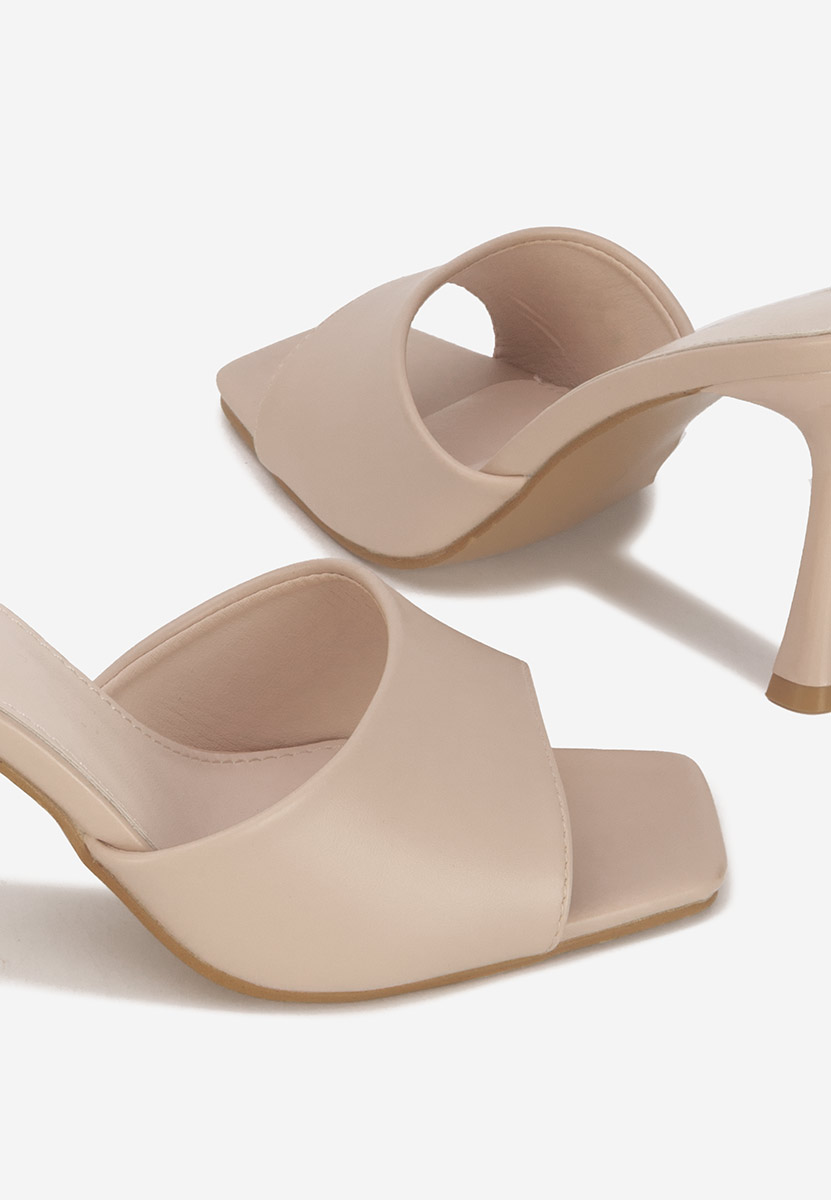 Eliseia v2 bézs magassarkú papucs