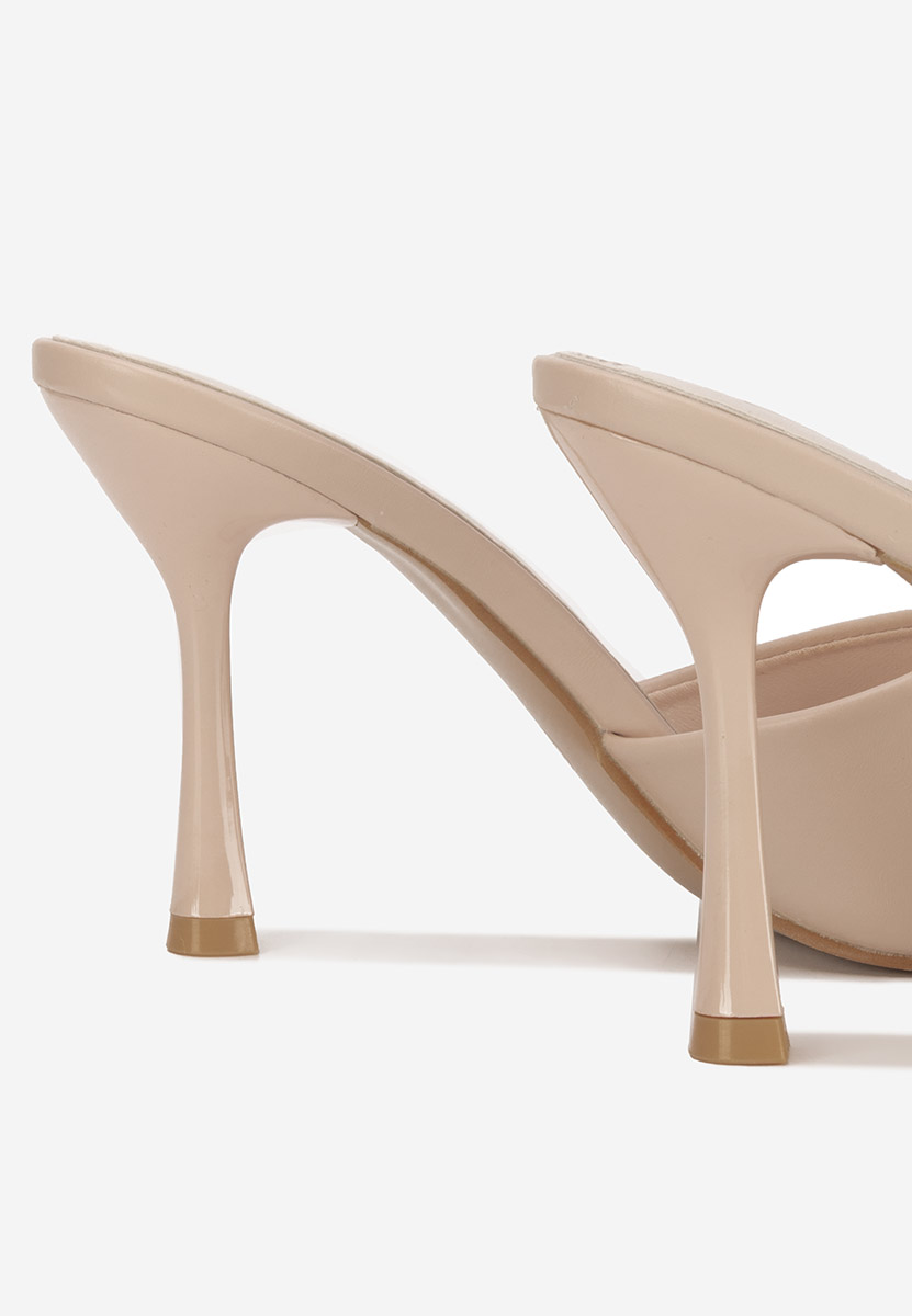 Eliseia v2 bézs magassarkú papucs