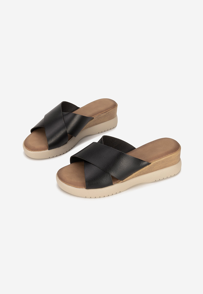 Jadie fekete telitalpú platform papucs